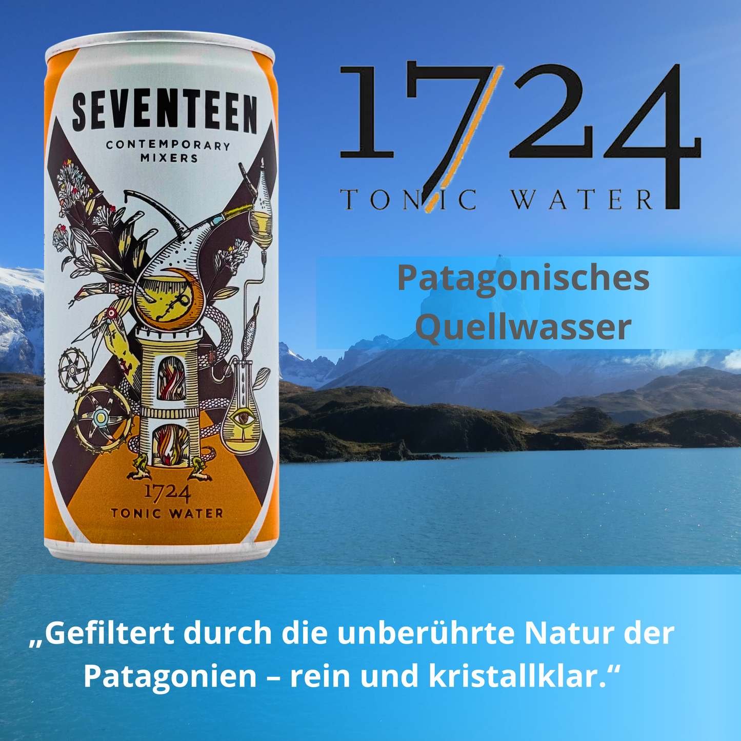 Seventeen 1724 Tonic Water – 6er Pack Dosen (200 ml) | Premium Tonic für Gin