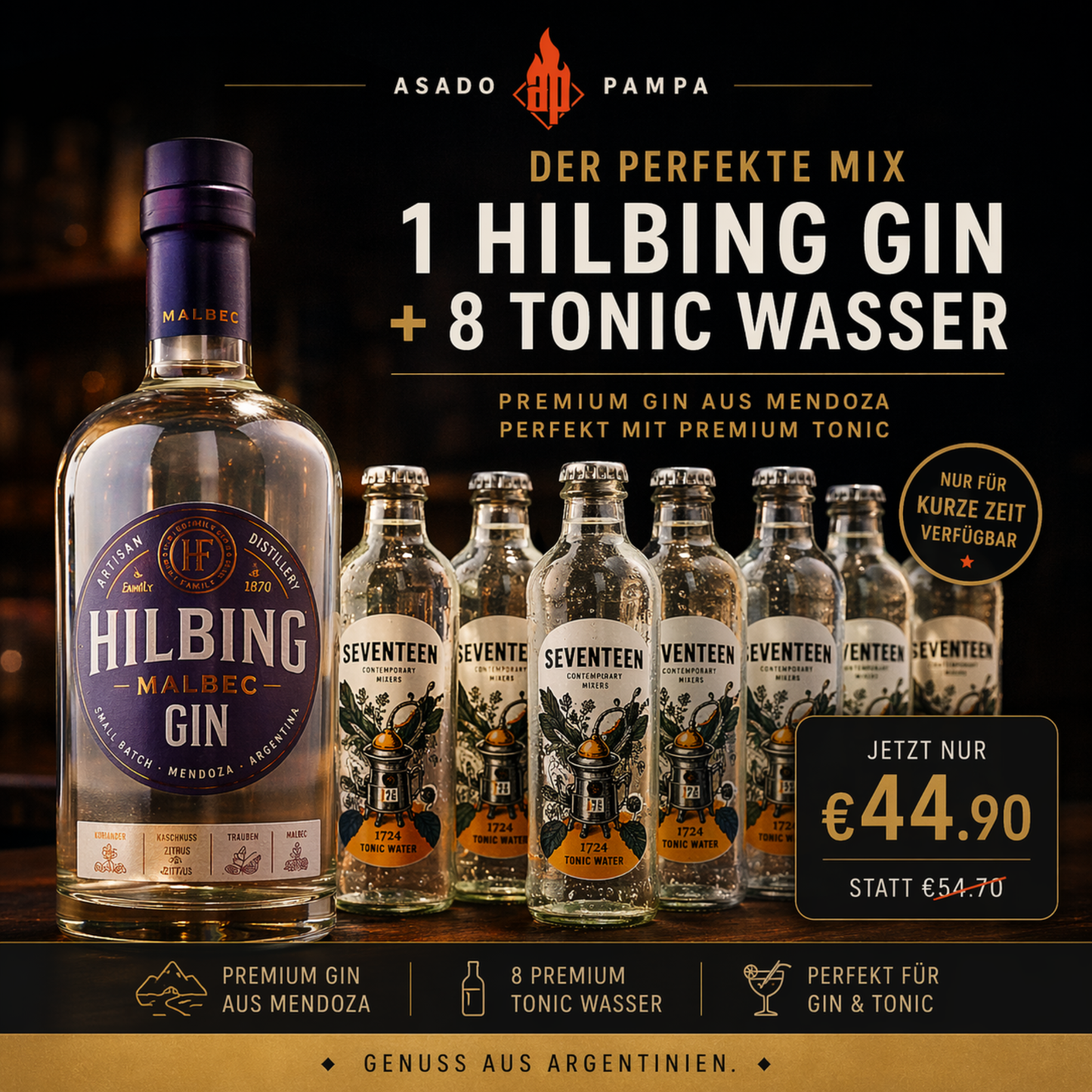 Premium Gin Tonic Set: Hilbing Gin mit Seventeen Tonic – Das ultimative Geschmackserlebnis