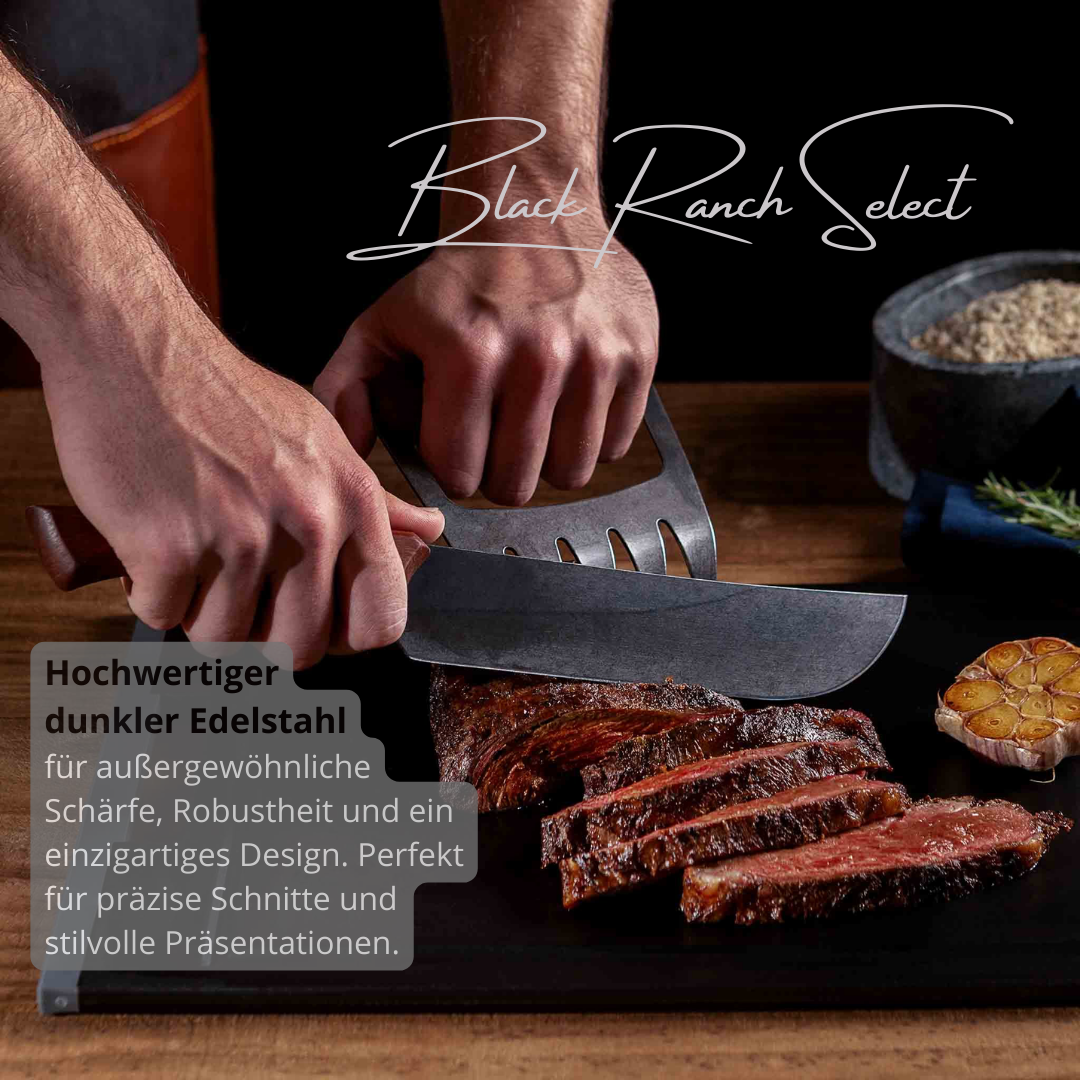 Black Ranch Select Fleischmesser – 19 cm Klinge aus dunklem Edelstahl mit FSC®-Holzgriff – Präzision und Stil