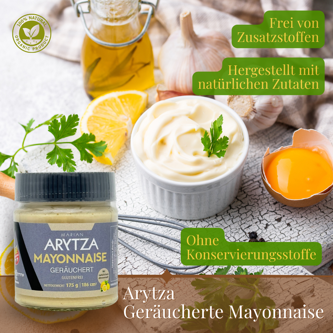 Arytza Geräucherte Mayonnaise – Rauchige Mayo für Burger, Pommes & BBQ – Ohne Zucker, Perfekt als Grillsauce & Dip