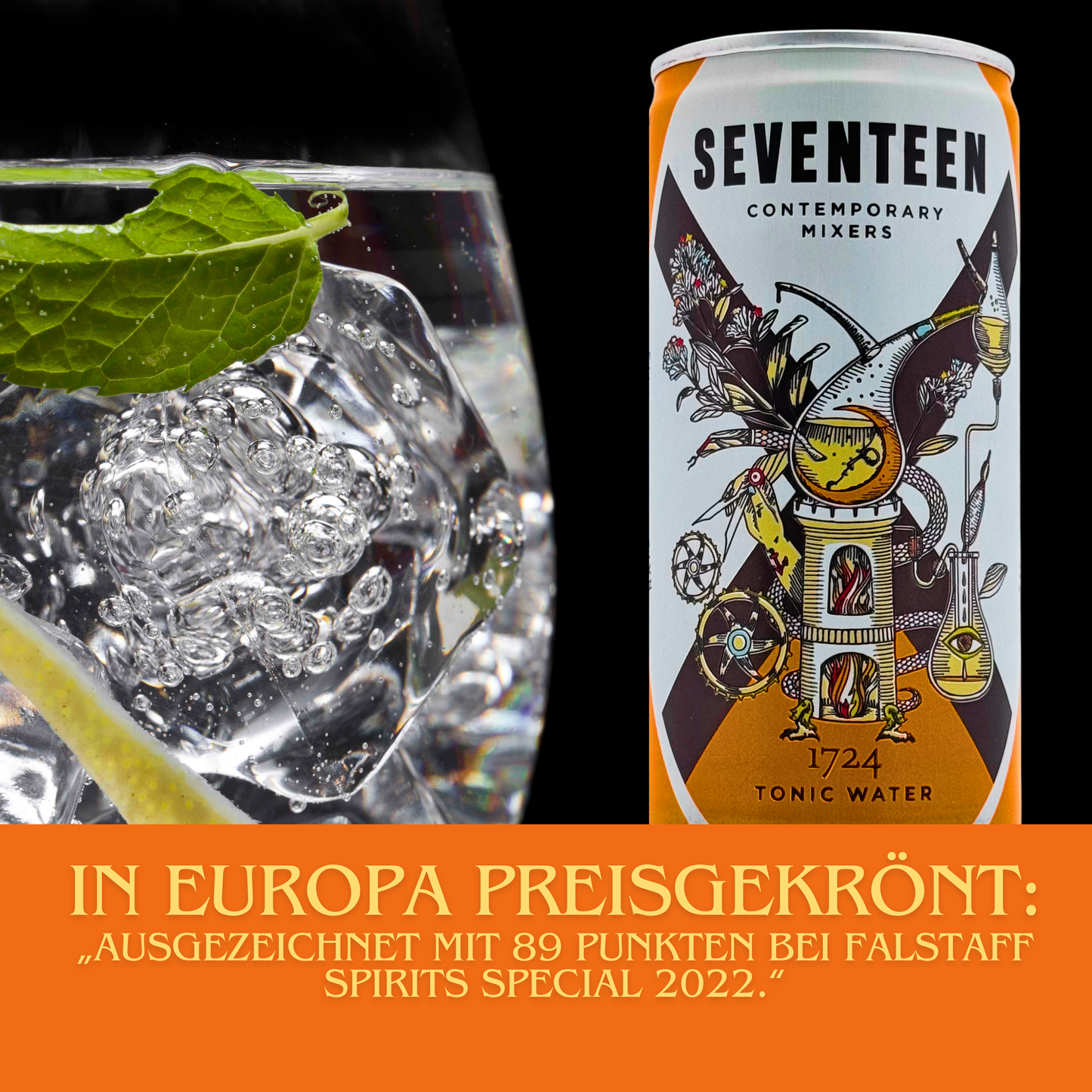 Seventeen 1724 Tonic Water – 6er Pack Dosen (200 ml) | Premium Tonic für Gin