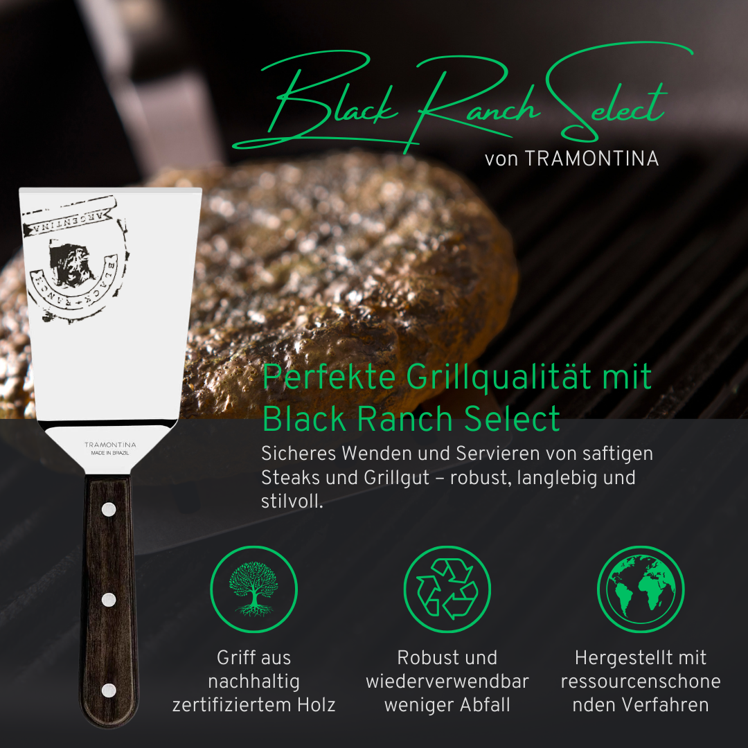 BBQ Grillwender Edelstahl | 27 cm Spatel mit FSC®-Holzgriff | Robuste Grillspachtel für Grill & Küche | Spülmaschinenfest & Hitzebeständig