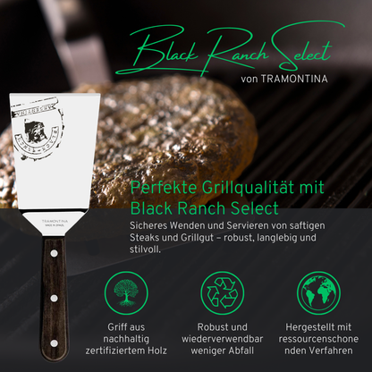 BBQ Grillwender Edelstahl | 27 cm Spatel mit FSC®-Holzgriff | Robuste Grillspachtel für Grill & Küche | Spülmaschinenfest & Hitzebeständig