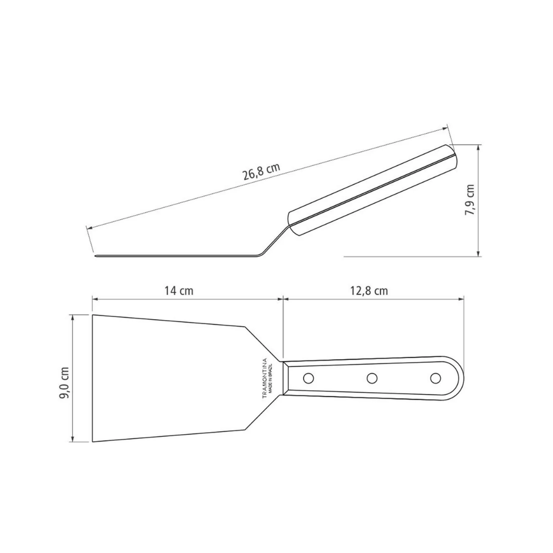 BBQ Grillwender Edelstahl | 27 cm Spatel mit FSC®-Holzgriff | Robuste Grillspachtel für Grill & Küche | Spülmaschinenfest & Hitzebeständig