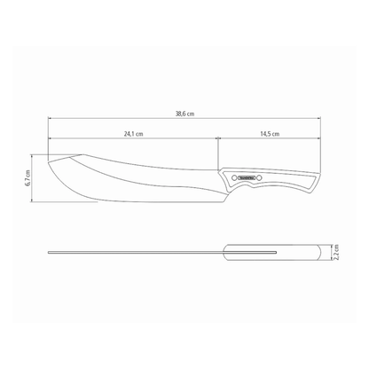 Black Ranch Select Fleischmesser 24 cm | Dunkle Edelstahlklinge & FSC®-Holzgriff | Premium BBQ & Küchenmesser