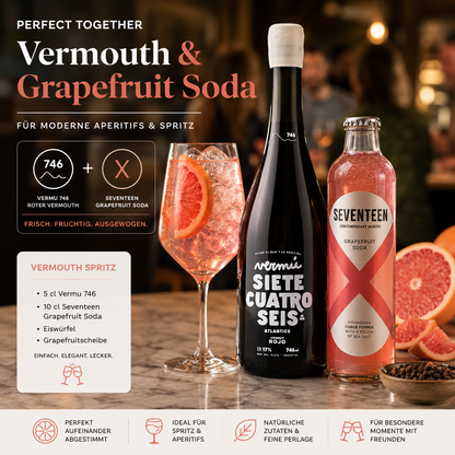 Seventeen Grapefruit Soda 6x200ml | Premium Mixer für Paloma, Gin & Vermouth